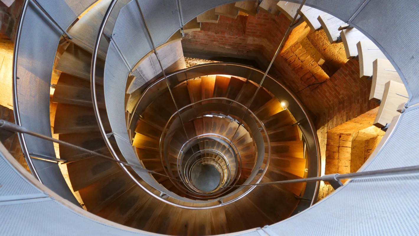 a round stair in beige color in glasgow - Journey Inspirations a round stair in beige color in glasgow