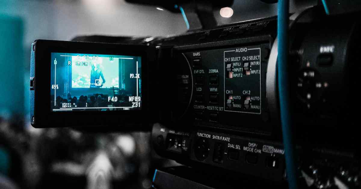 camera recording a movie scene