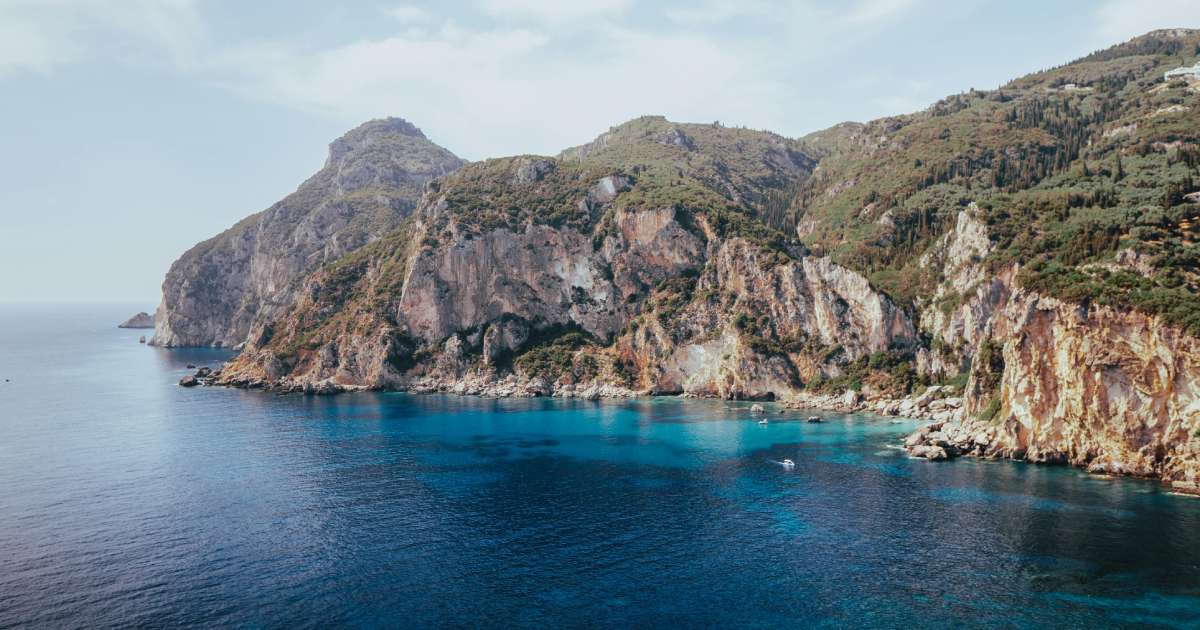 beautiful rocks and beach in corfu
